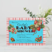 Aardbeien Baby shower Kaart (Staand voorkant)