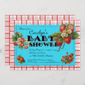 Aardbeien Baby shower Kaart (Voorkant / Achterkant)