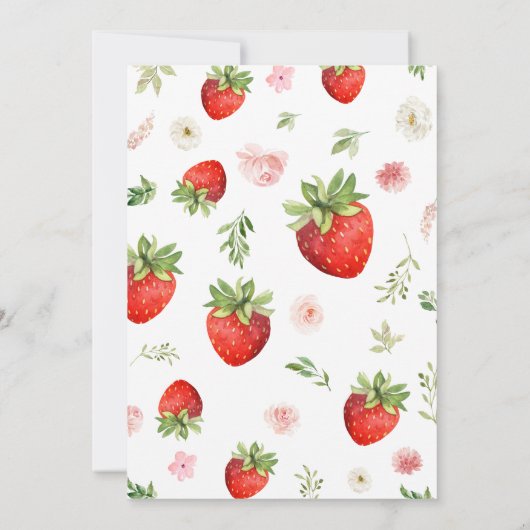 Aardbeien Baby shower Kaart (Achterkant)