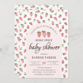 Aardbeien Baby shower Kaart (Voorkant / Achterkant)