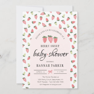 Aardbeien Baby shower Kaart