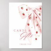 Aardbeien Baby shower Kaarten & Geschenken Tafelte Poster (Voorkant)