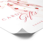 Aardbeien Baby shower Kaarten & Geschenken Tafelte Poster (Hoek)