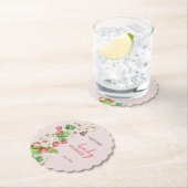 Aardbeien Baby shower Kartonnen Onderzetters (Insitu)