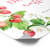 Aardbeien Baby Shower Luier Raffle Poster (Hoek)