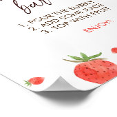 Aardbeien Baby Shower Moeder-osa Bar Bord Poster (Hoek)