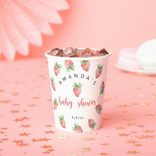 Aardbeien - Baby shower Papieren Bekers