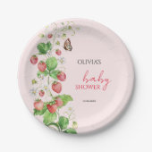Aardbeien Baby shower Papieren Bordje (Voorkant)