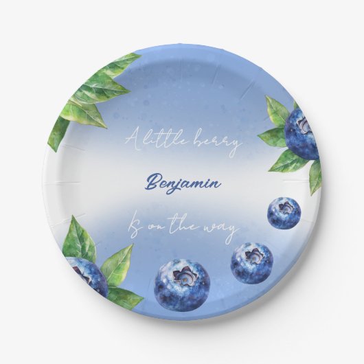 Aardbeien Baby shower Papieren Bordje (Voorkant)