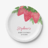 Aardbeien Baby shower Papieren Bordje (Voorkant)
