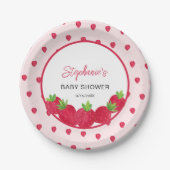 Aardbeien Baby shower Papieren Bordje (Voorkant)
