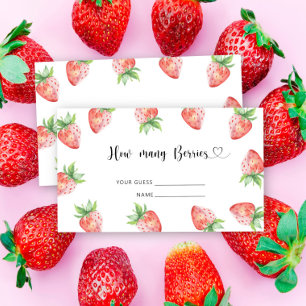 Aardbeien - baby shower raden hoeveel bessen informatiekaartje