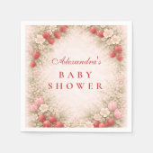 Aardbeien Baby Shower Servet (Voorkant)