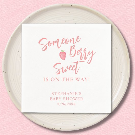 Aardbeien Baby Shower  Servet