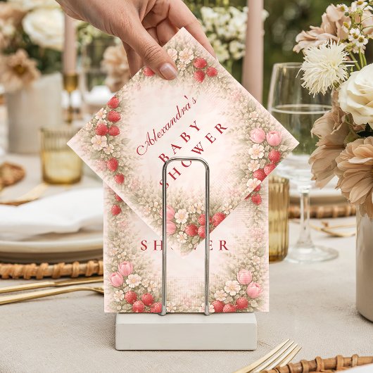 Aardbeien Baby Shower Servet