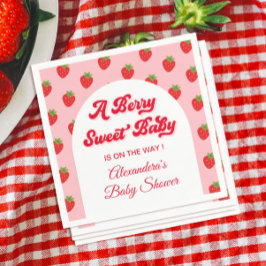 Aardbeien Baby shower Servet