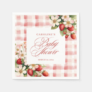 Aardbeien Baby Shower  Servet