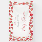 Aardbeien Baby shower Spandoek (Verticaal)