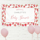 Aardbeien Baby shower Spandoek