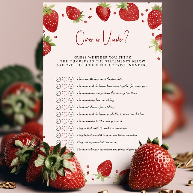 Aardbeien Baby shower spel over of onder? (Creator heeft geüpload)