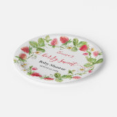 Aardbeien Baby shower Summer Berry Sweet Papieren Bordje (Gekanteld)