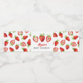 Aardbeien Baby shower Summer Waterfles Etiket (Enkel label)