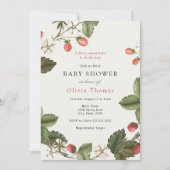 Aardbeien Baby Shower Uitnodiging (Voorkant)