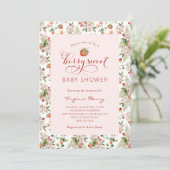 Aardbeien Baby Shower Uitnodiging (Staand voorkant)