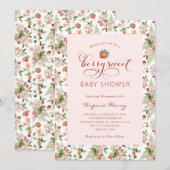 Aardbeien Baby Shower Uitnodiging (Voorkant / Achterkant)