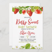 Aardbeien Baby Shower Uitnodiging (Voorkant / Achterkant)