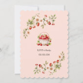 Aardbeien Baby Shower Uitnodiging (Achterkant)