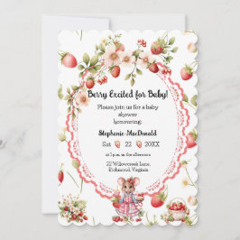 Aardbeien Baby Shower Uitnodiging