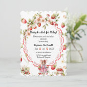Aardbeien Baby Shower Uitnodiging (Staand voorkant)