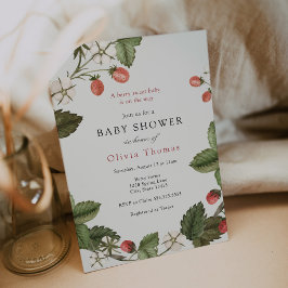 Aardbeien Baby Shower Uitnodiging