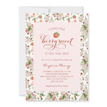 Aardbeien Baby Shower Uitnodiging
