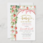 Aardbeien Baby Shower Uitnodiging (Voorkant)
