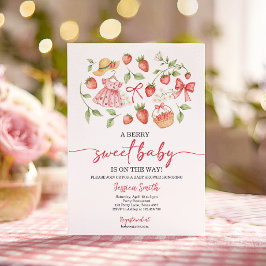 Aardbeien Baby Shower Uitnodiging Bes Zoete Baby