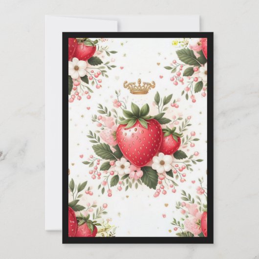 Aardbeien Baby shower | Uitnodiging van Berry Swee (Achterkant)