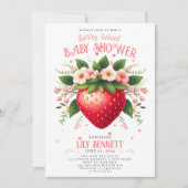 Aardbeien Baby shower | Uitnodiging van Berry Swee (Voorkant)