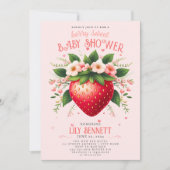 Aardbeien Baby shower | Uitnodiging van Berry Swee (Voorkant)