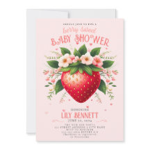 Aardbeien Baby shower | Uitnodiging van Berry Swee