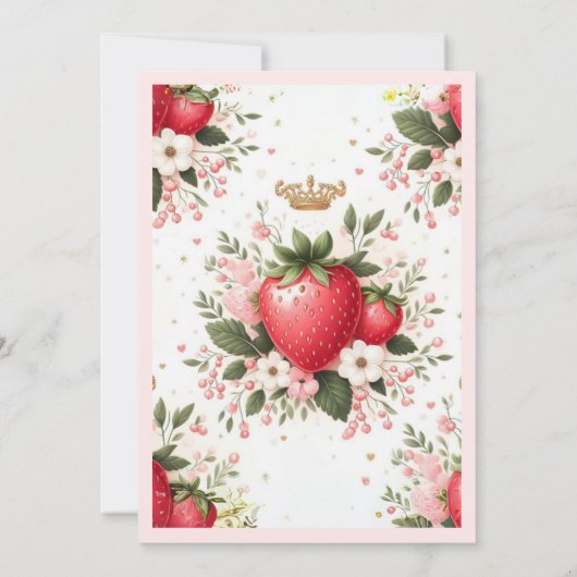 Aardbeien Baby shower | Uitnodiging van Berry Swee (Achterkant)