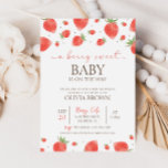 Aardbeien Baby shower | Uitnodiging van Berry Swee<br><div class="desc">Vier de komende komst van een kleintje met ons heerlijke "Strawberry Baby shower | Zoete uitnodiging voor bessen." Deze schattige uitnodiging is de perfecte manier om het heuglijke nieuws van een baby onderweg aan te kondigen. Met zijn charmante aardbeienthema en beszoete ontwerp zet het een mooie toon voor een zomergeïnspireerd...</div>