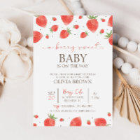 Aardbeien Baby shower | Uitnodiging van Berry Swee
