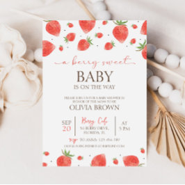 Aardbeien Baby shower | Uitnodiging van Berry Swee