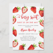 Aardbeien Baby shower | Uitnodiging van Berry Swee (Voorkant)