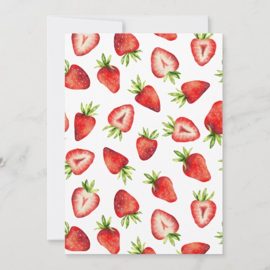 Aardbeien Baby shower | Uitnodiging van Berry Swee (Achterkant)