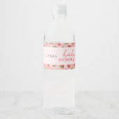 Aardbeien Baby shower Waterfles Etiket (Voorkant)