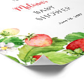 Aardbeien Baby Shower Welkom  Poster (Hoek)