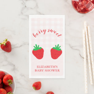 Aardbeien Baby Shower Zoet als Baby Servet